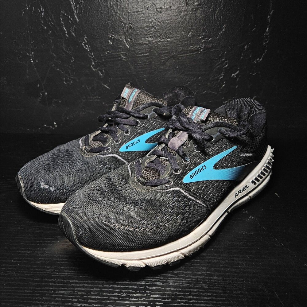 Brooks Ariel '20 Running Shoes Womens Size 8.5B Black Teal Stability 1203151B064